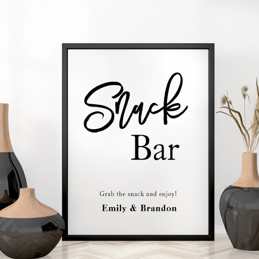 Snackbar trouwbord poster