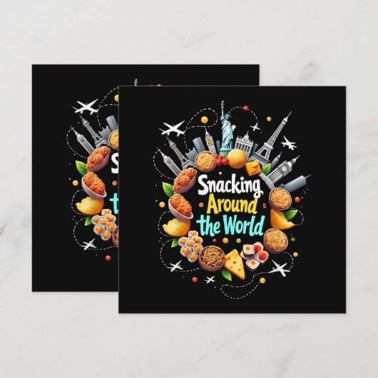 Snacken over de hele wereld Fast Food Travel Reize Bedankkaart (Voorkant / Achterkant)