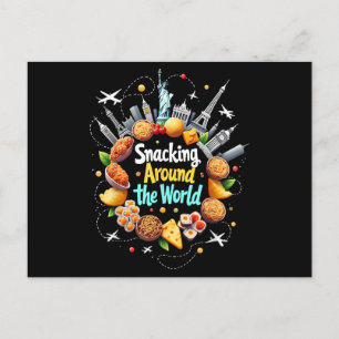 Snacken over de hele wereld Fast Food Travel Reize Briefkaart