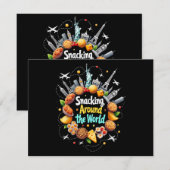 Snacken over de hele wereld Fast Food Travel Reize Feestdagenkaart (Voorkant / Achterkant)
