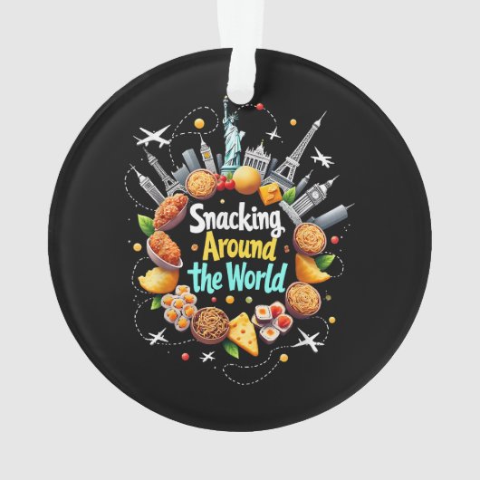 Snacken over de hele wereld Fast Food Travel Reize Ornament (achterkant)