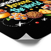 Snacken over de hele wereld Fast Food Travel Reize Poster (Hoek)