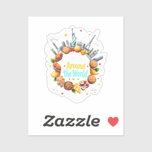 Snacken over de hele wereld Fast Food Travel Reize Sticker (Vel)