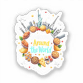 Snacken over de hele wereld Fast Food Travel Reize Sticker (Voorkant)