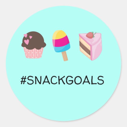 #SNACKGOALS Cupcake Popsicle Cake Slice Ronde Sticker (Voorkant)