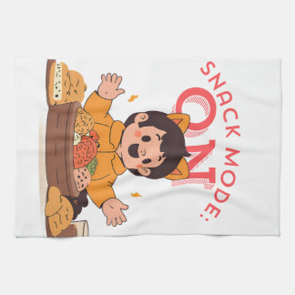 Snackmodus: AAN – Schattige stripfiguurtje met sna Theedoek