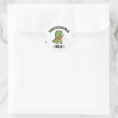 Snackosaurus Rex Leuke Dinosaurus Snack Ontwerp Ronde Sticker (Tas)