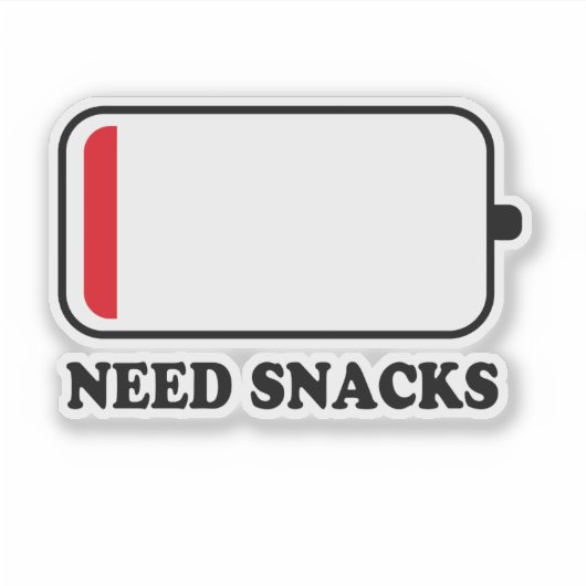 Snacks Batterij Vinyl Sticker, Snacks Sticker (Voorkant)