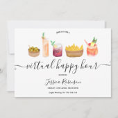 Snacks cocktails aquarel virtuele happy hours kaart (Voorkant)