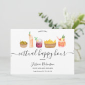 Snacks cocktails aquarel virtuele happy hours kaart (Staand voorkant)