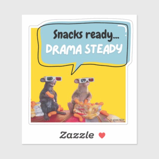 Snacks klaar, drama stabiel sticker (Vel)