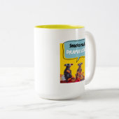 Snacks klaar, drama stabiel tweekleurige koffiemok (Voorkant rechts)