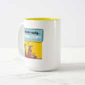 Snacks klaar, drama stabiel tweekleurige koffiemok (Voorkant links)