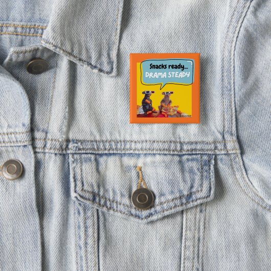 Snacks klaar, drama stabiel vierkante button 5,1 cm (In situ)