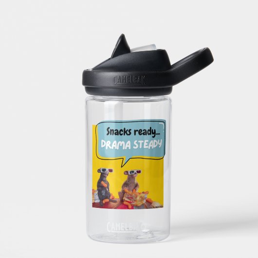 Snacks klaar, drama stabiel waterfles (Links)