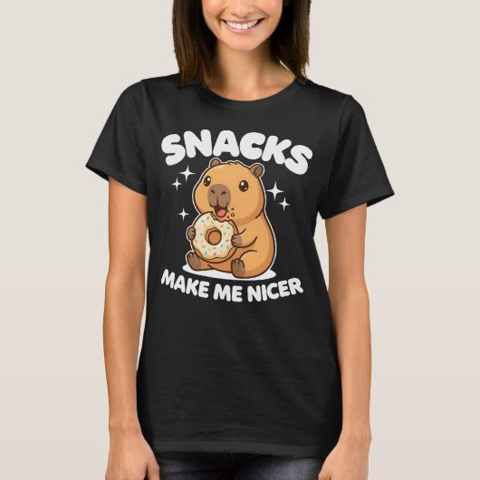 Snacks Make Me Nicer T-shirt (Voorkant)