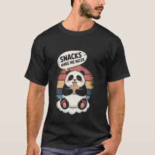 Snacks maken me aardiger, hongerige panda-meme gra t-shirt