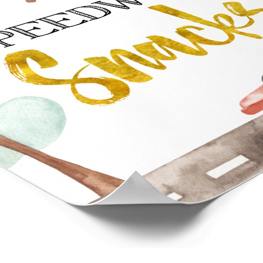 Snacks met snelweg racebord poster (Hoek)