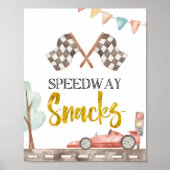 Snacks met snelweg racebord poster (Voorkant)