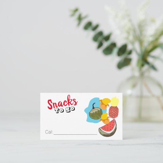 Snacks om visitekaartje te gaan (Staand voorkant)