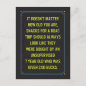 Snacks op de weg Joke/Just for Fun Briefkaart (Voorkant)