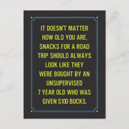 Snacks op de weg Joke/Just for Fun Briefkaart