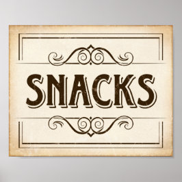  SNACKS Sign Print