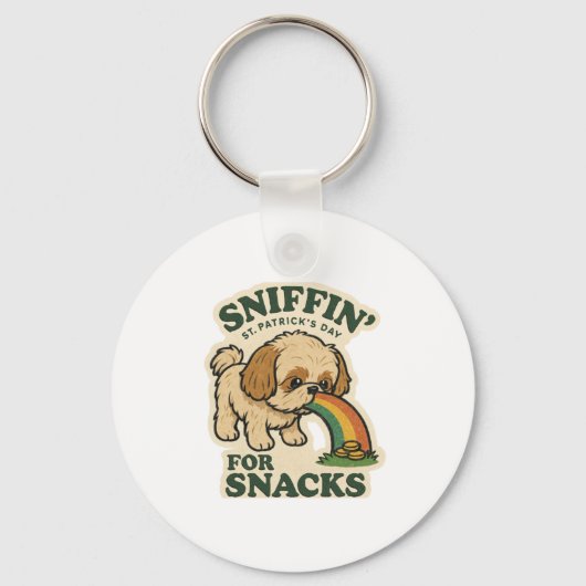 Snacks Snuffelaar Shih Tzu St.Patrick's Dag Sleutelhanger (Voorkant)