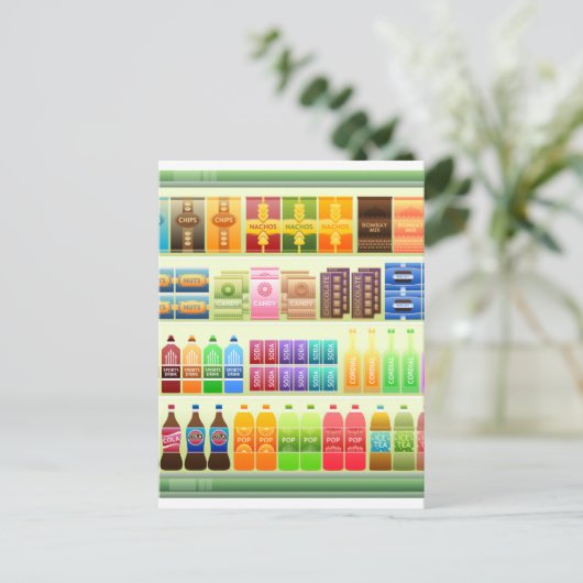 snacks voor supermarkten briefkaart (Staand voorkant)