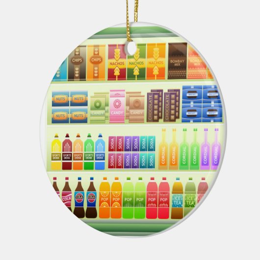 snacks voor supermarkten keramisch ornament (Links)