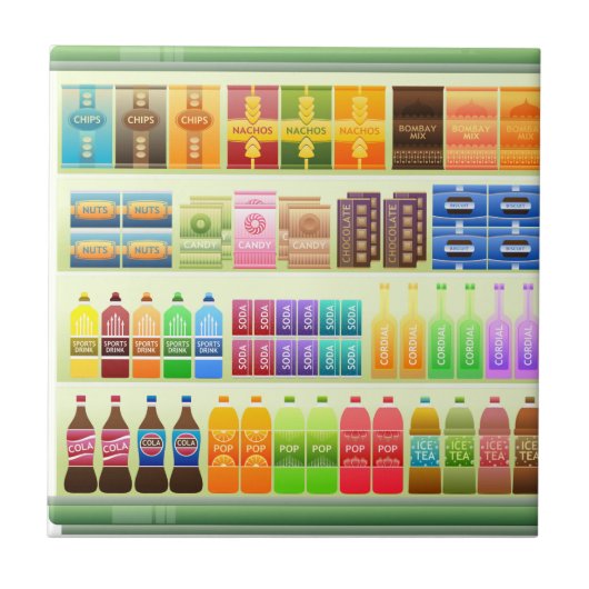 snacks voor supermarkten tegeltje (Voorkant)
