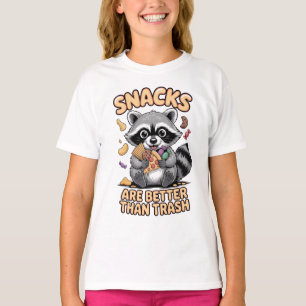 Snacks Zijn Beter Dan Afval, Grappige Wasbeer T-shirt