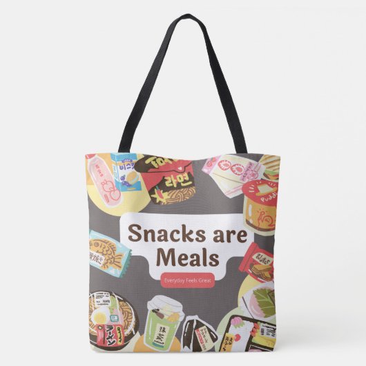 Snacks zijn maaltijden Canvas tas - grappige dagel (Achterkant)