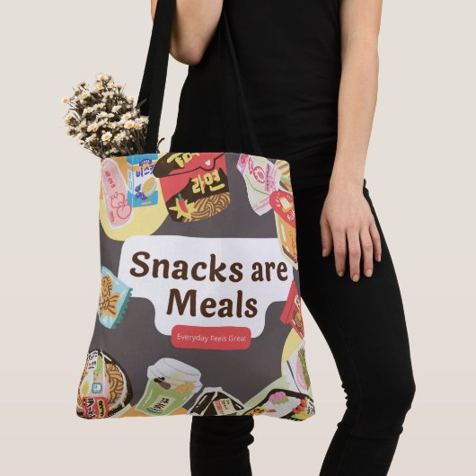 Snacks zijn maaltijden Canvas tas - grappige dagel (Dichtbij)