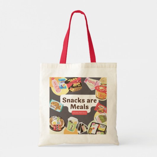 Snacks zijn maaltijden Canvas tas - grappige dagel (Achterkant)