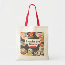 Snacks zijn maaltijden Canvas tas - grappige dagel