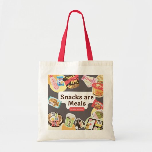 Snacks zijn maaltijden Canvas tas - grappige dagel (Voorkant)