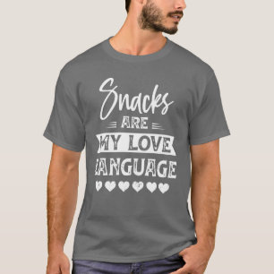 Snacks zijn mijn liefdestaal liefdescadeau retro t-shirt
