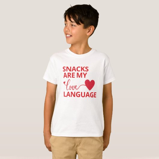 Snacks zijn mijn liefdestaal t-shirt (Voorkant volledig)
