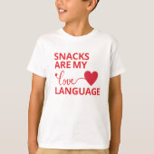 Snacks zijn mijn liefdestaal t-shirt (Voorkant)