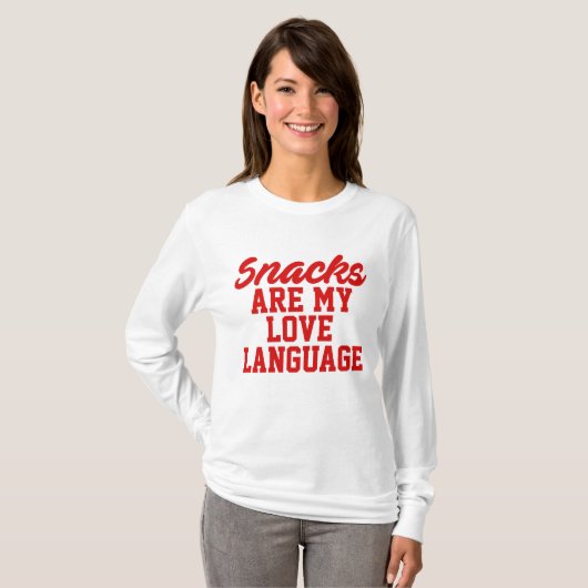 Snacks zijn mijn liefdestaal t-shirt (Voorkant volledig)
