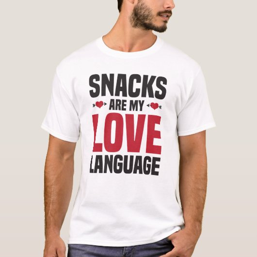 Snacks zijn mijn liefdestaal t-shirt (Voorkant)