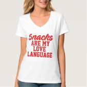 Snacks zijn mijn liefdestaal t-shirt (Voorkant)