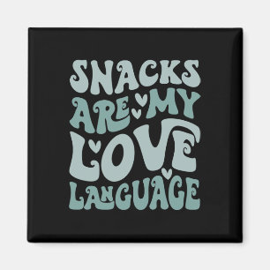 Snacks zijn mijn liefdestaal Valentijnsdag Kindere Magneet
