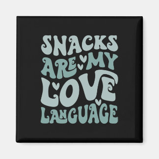 Snacks zijn mijn liefdestaal Valentijnsdag Kindere Magneet