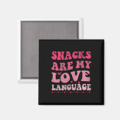 Snacks zijn mijn liefdestaal Valentijnsdag Magneet (Voorkant / Achterkant)
