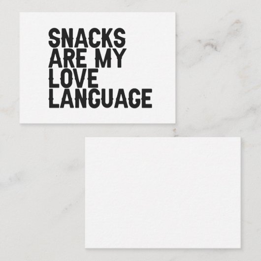 Snacks zijn mijn Love Language Funny Food lover Gi Notitiekaartje (Voorkant / Achterkant)