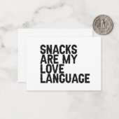 Snacks zijn mijn Love Language Funny Food lover Gi Notitiekaartje (Voorkant / Achterkant in situ)