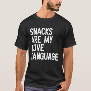 Snacks zijn mijn Love Language Retro Groovy gezegd T-shirt