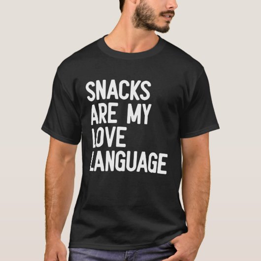 Snacks zijn mijn Love Language Retro Groovy gezegd T-shirt (Voorkant)